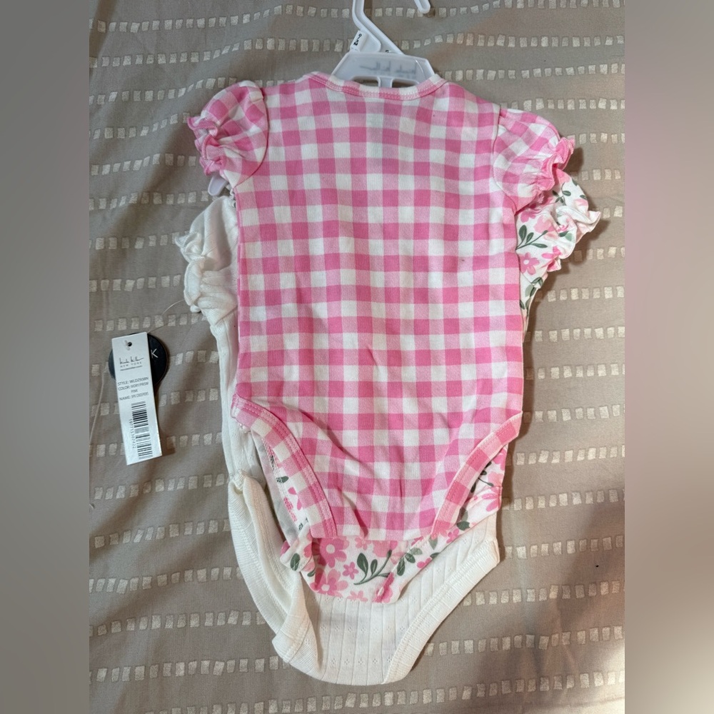 Nicole Miller Pink and White Baby Onesie Trio - Picture 5 of 5